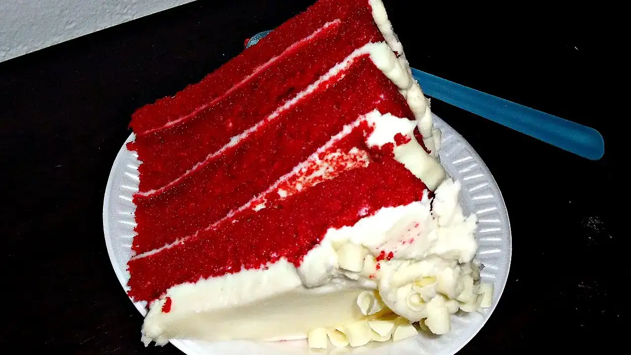 Red velvet cake slice